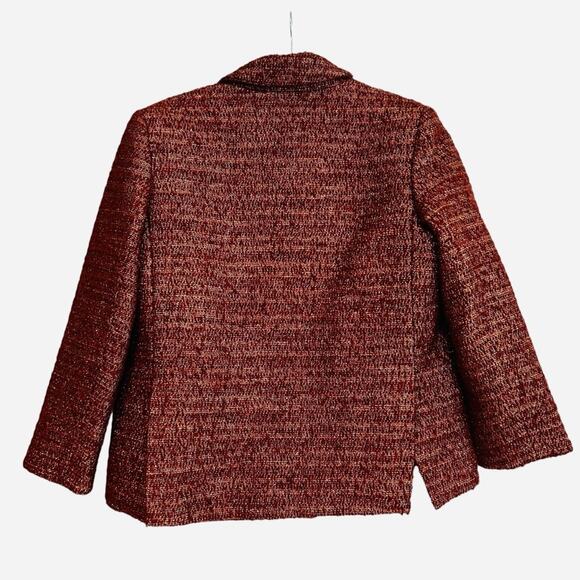 Smythe Double-Breasted metallic Tweed Blazer sz 6 - Picture 5 of 9